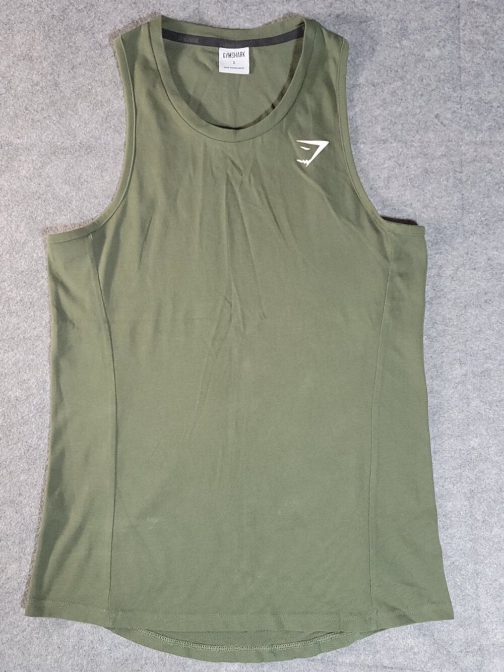 Gymshark Men's Olive Green Mesh Back Muscle Tank Top Size Small